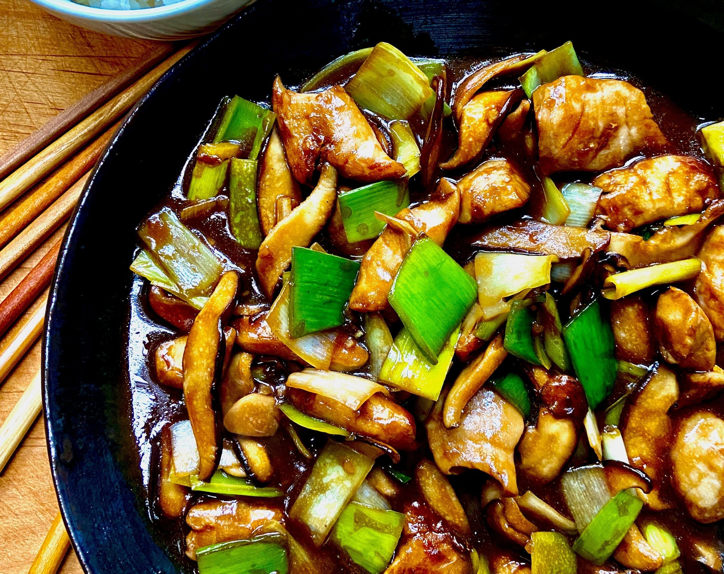 Stir-fried Sablefish Tips with Mushrooms and Leeks Recipe - Sitka