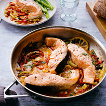 wine poached salmon – Alaska, Wild-Caught