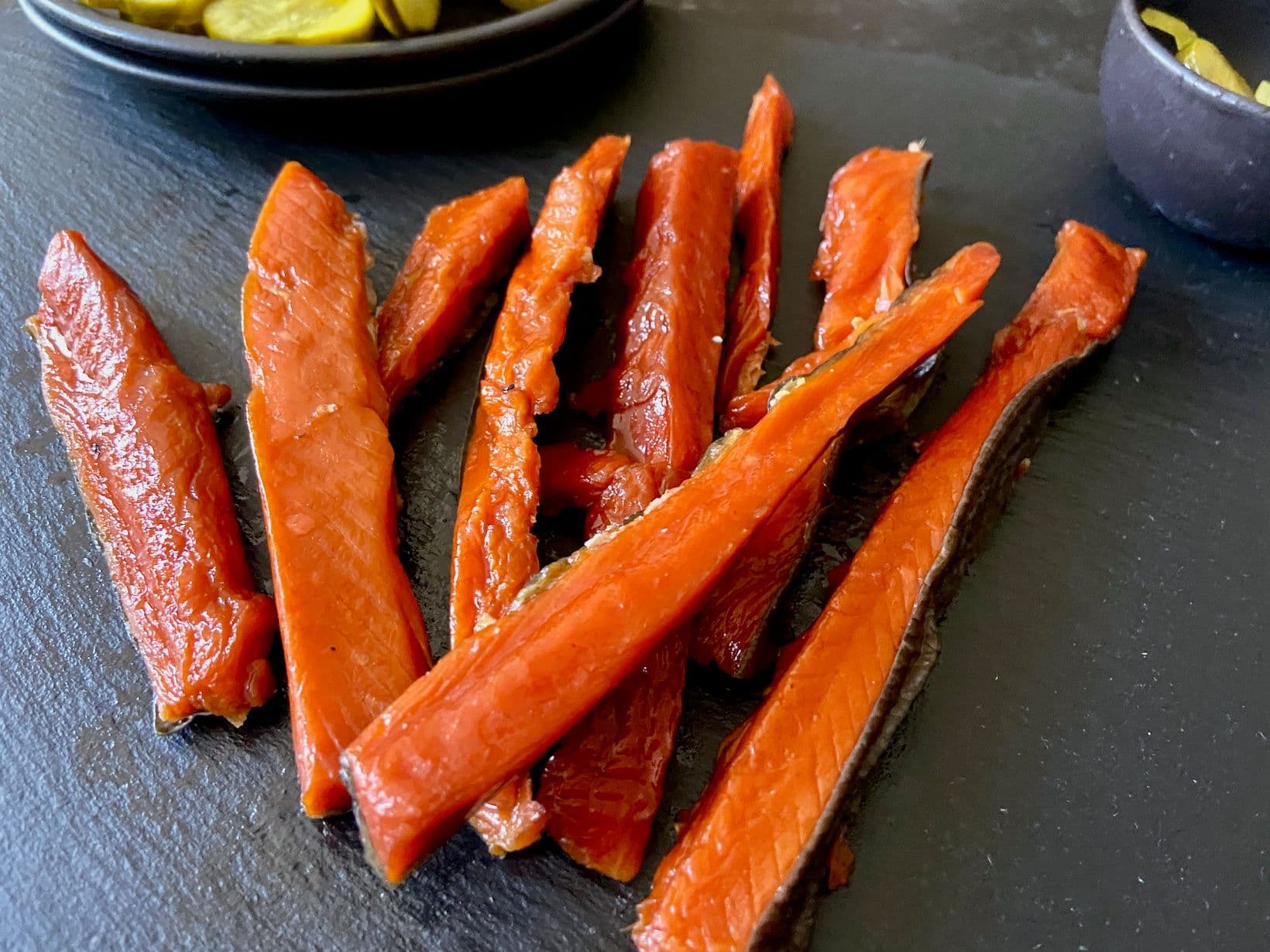 trimmings used to make smoked salmon candy