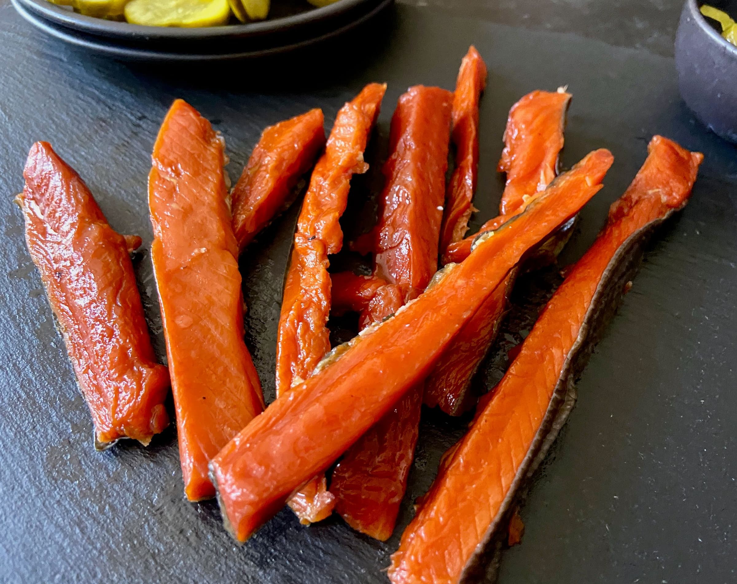trimmings used to make smoked salmon candy