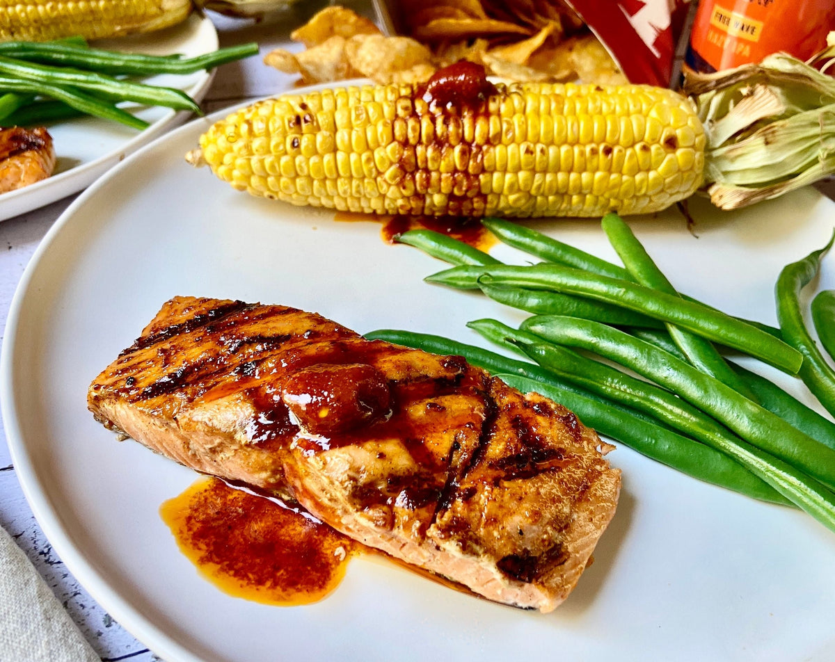 Grilled Salmon with BBQ Butter