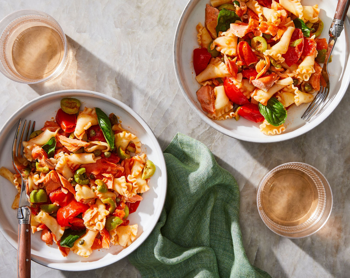 Mediterranean Seafood Pasta with Salmon