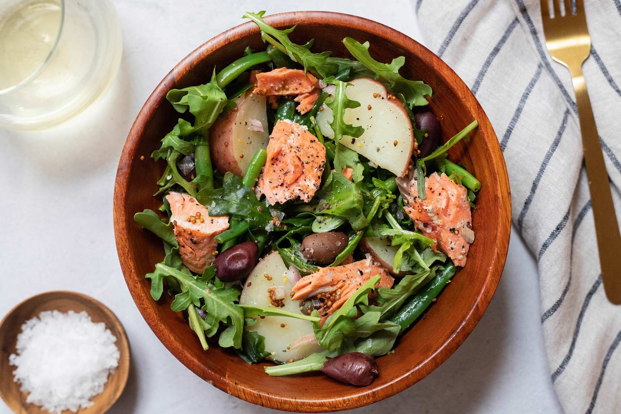Salmon Niçoise Salad with Grainy Mustard Vinaigrette