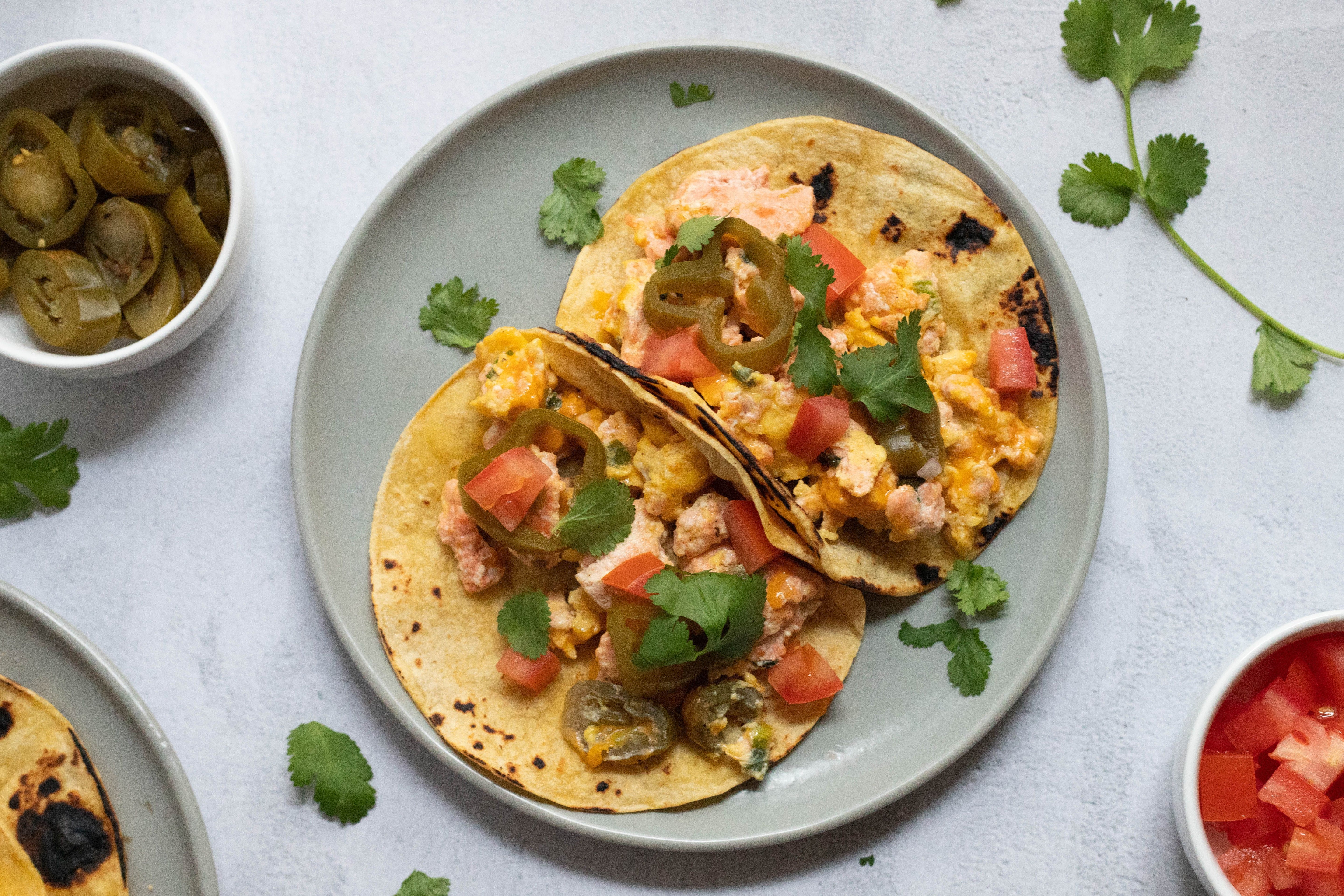 Salmon Scramble Breakfast Taco