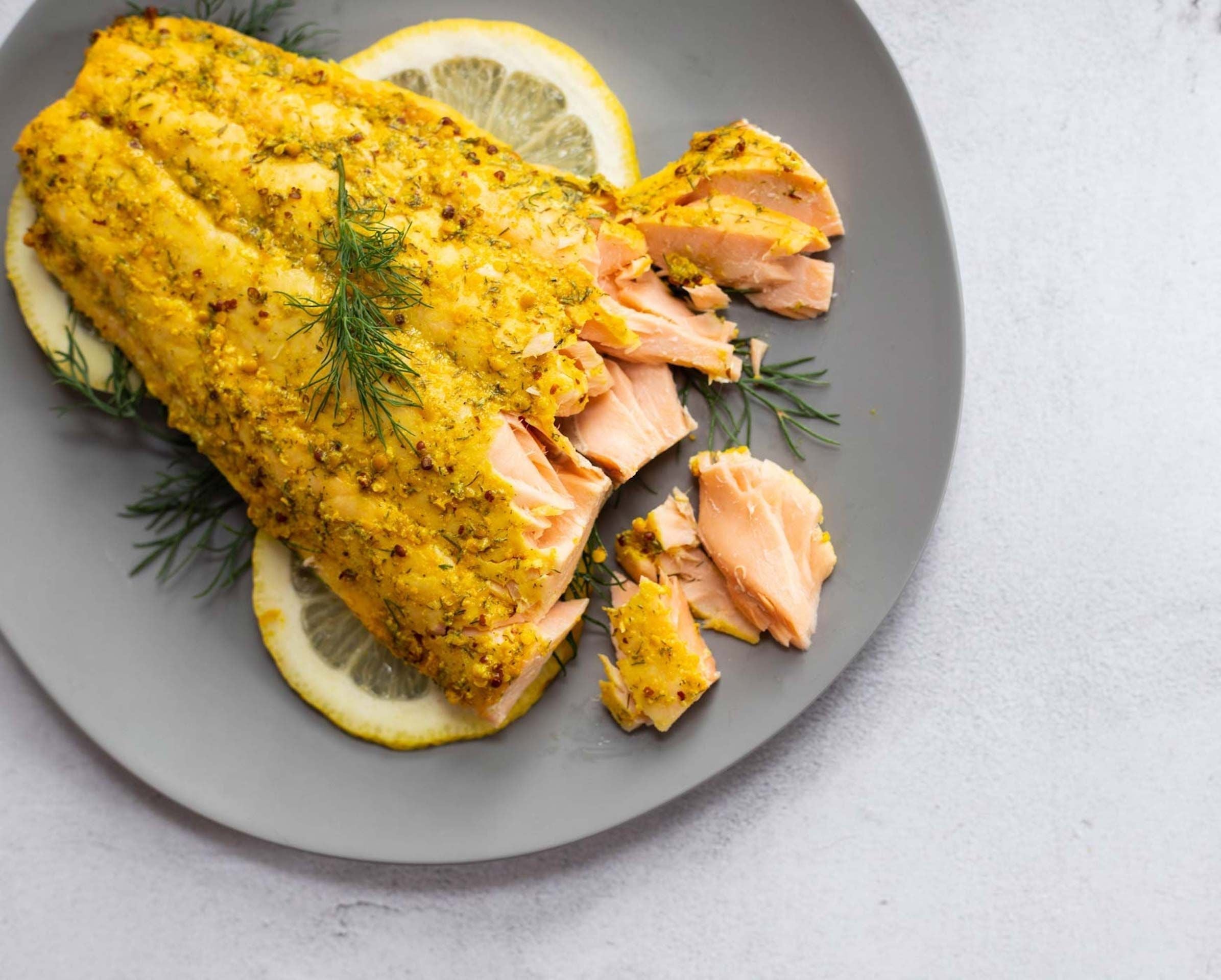 Drew’s Dijon-Dill Crusted Coho Salmon