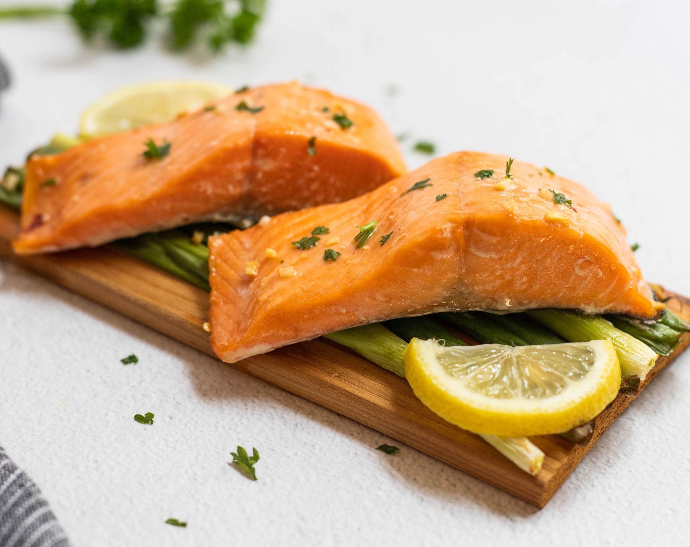 Planked Sockeye Salmon with Maple Soy Glaze