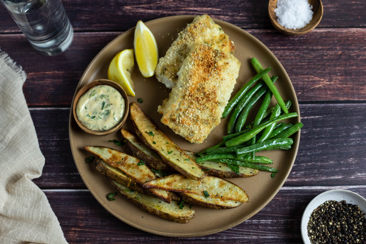 Oven-Fried Fish and Chips