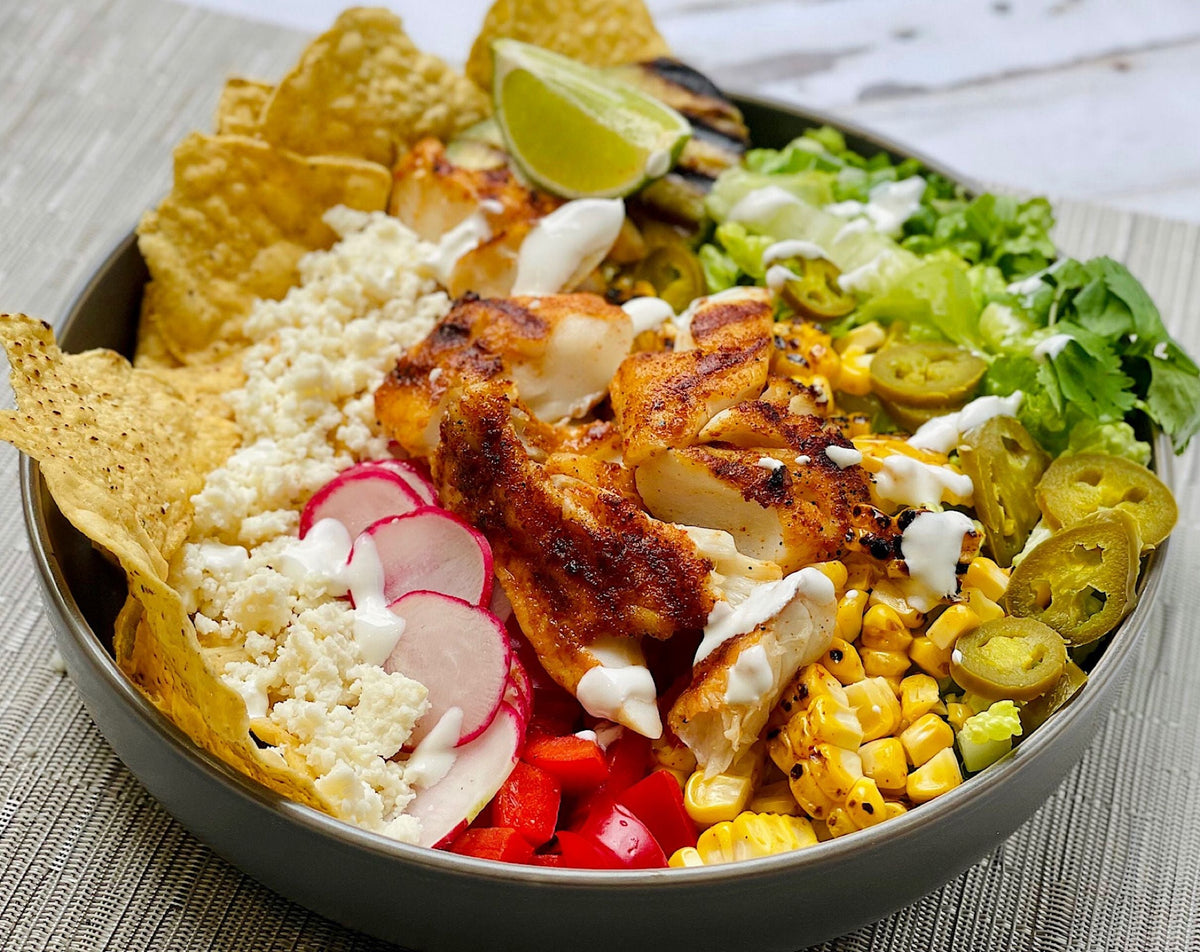 Mexican Grilled Fish Taco Salad