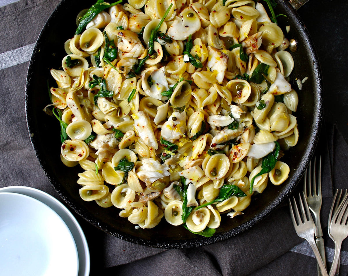 Seafood Pasta with Artichokes, Olives, and Capers
