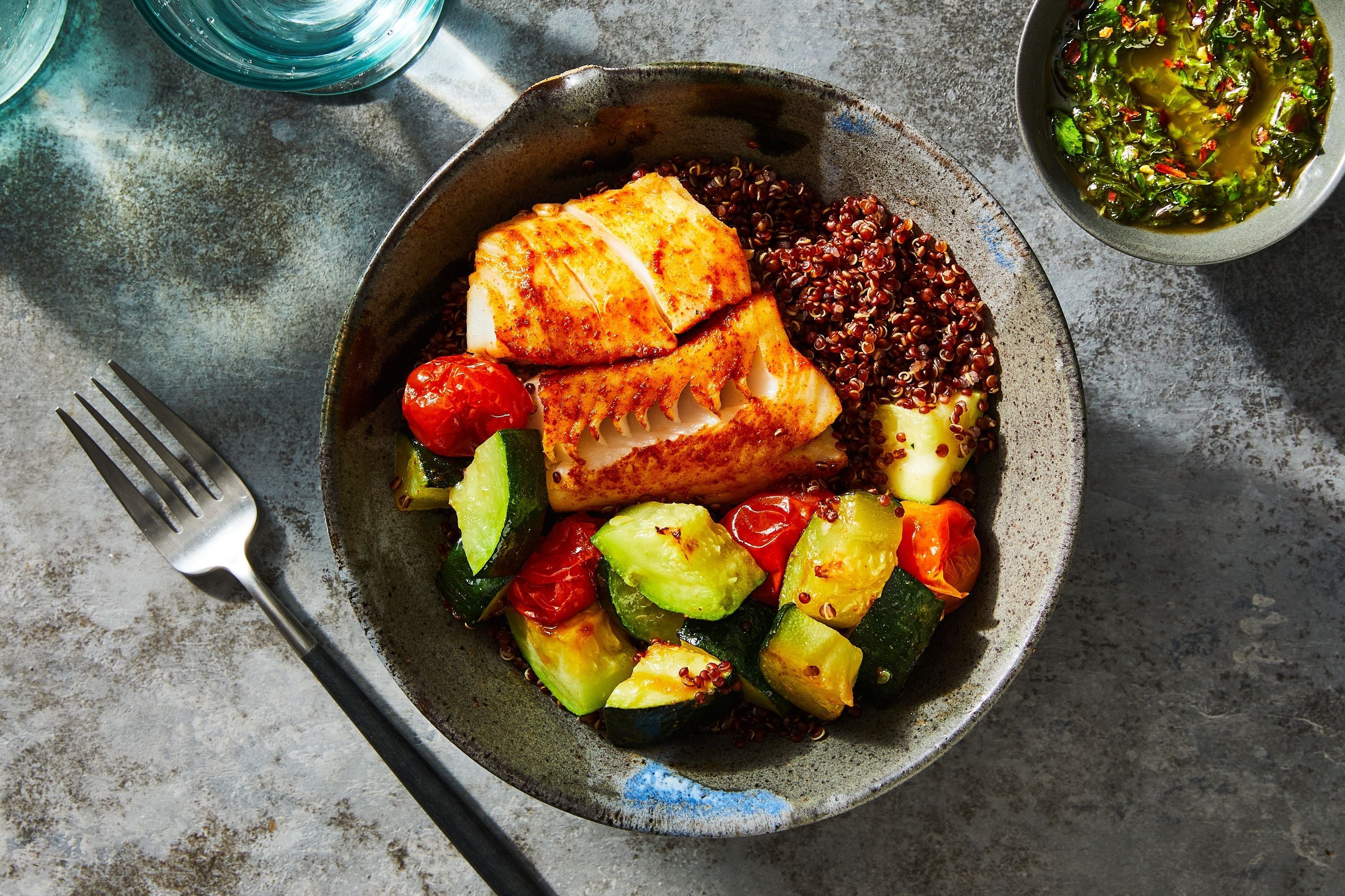 Spice-Rubbed Sablefish Grain Bowl