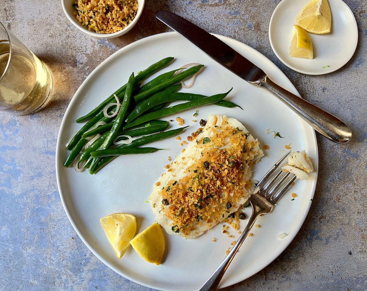 Steamed Fish with Crispy Bread Crumbs