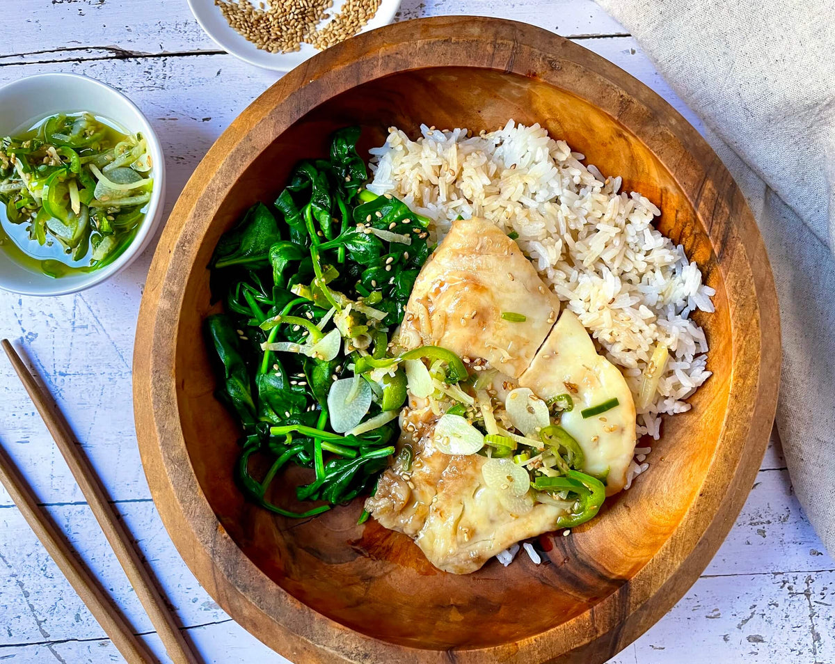 Steamed Fish with Sizzling Sauce