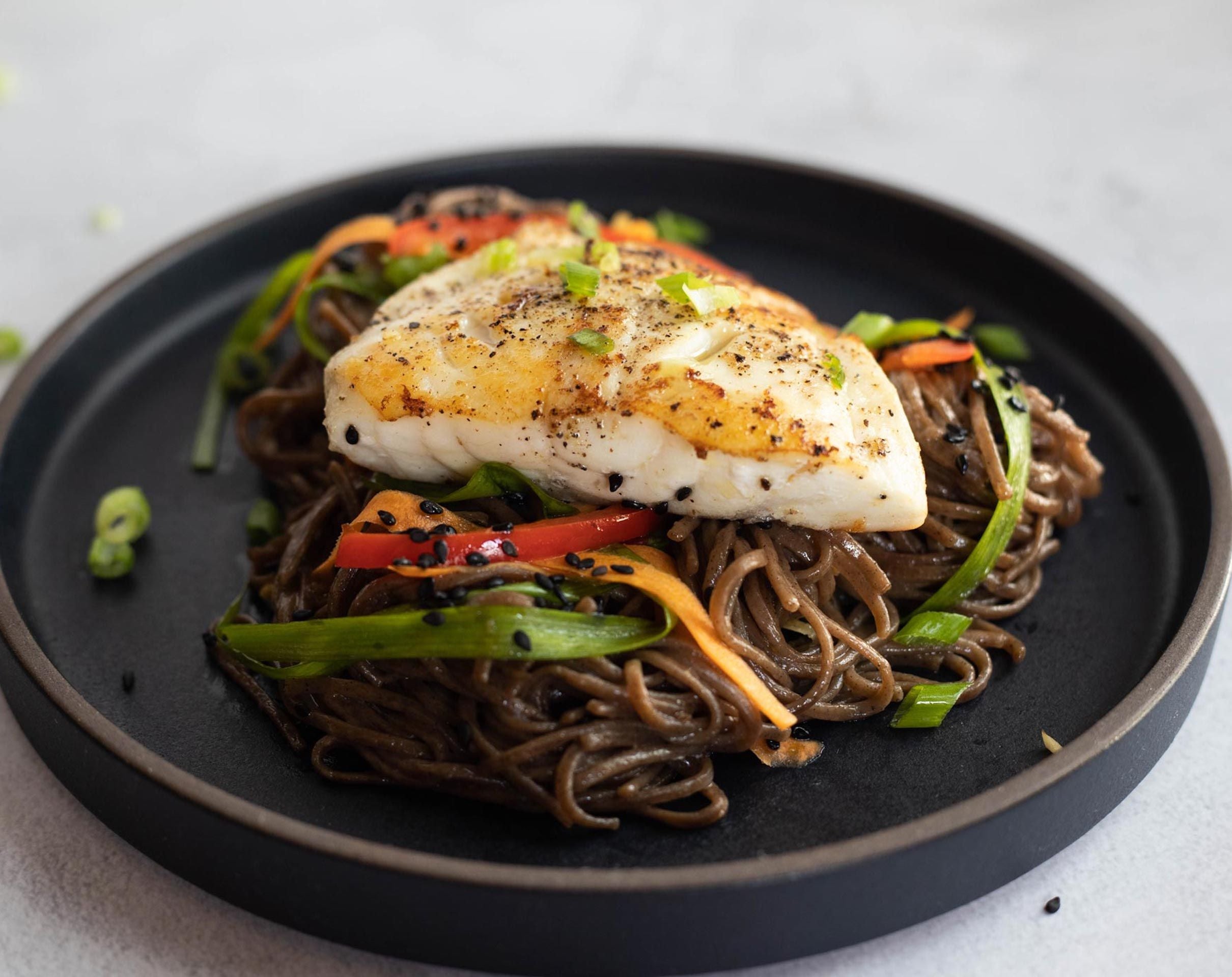 Seared Rockfish with Soba Noodle Salad
