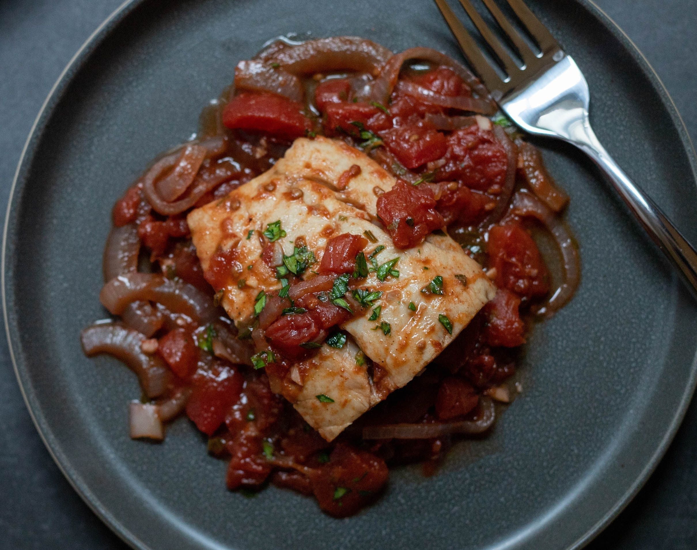 Greek Baked Black Rockfish