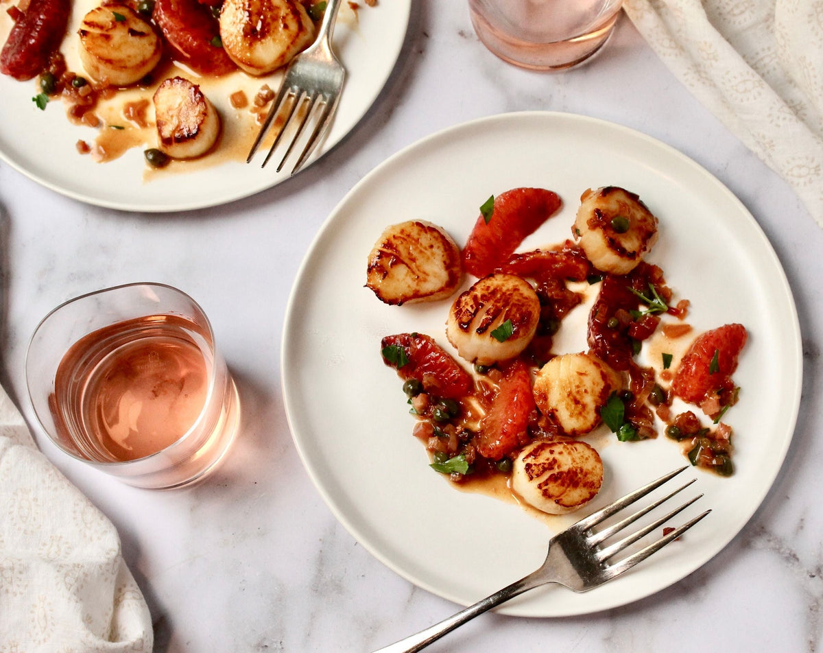Seared Scallops with Blood Orange and Pancetta