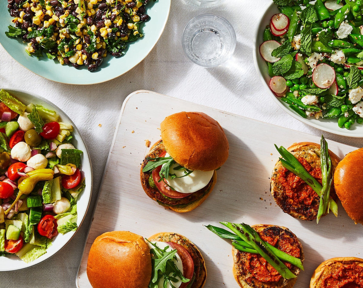 Kick Off Summer with Salmon Burgers, Killer Toppings, and Summery Side Dishes