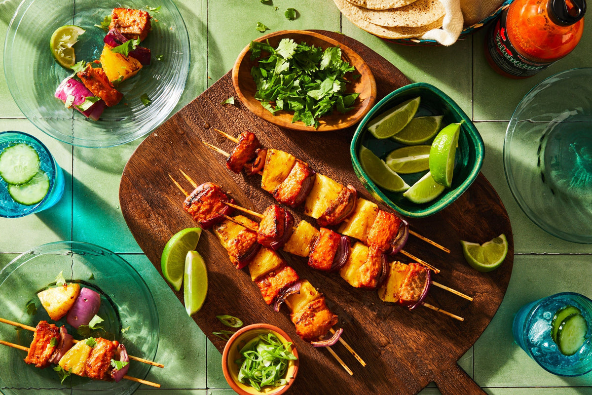 Salmon Al Pastor Skewers