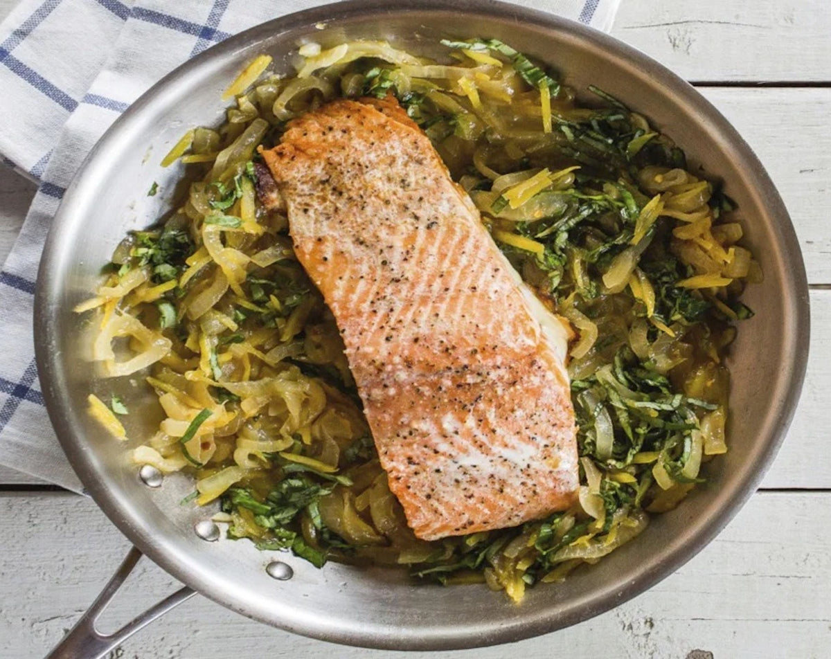 Ali’s King Salmon with Lemon-Onion Marmalade