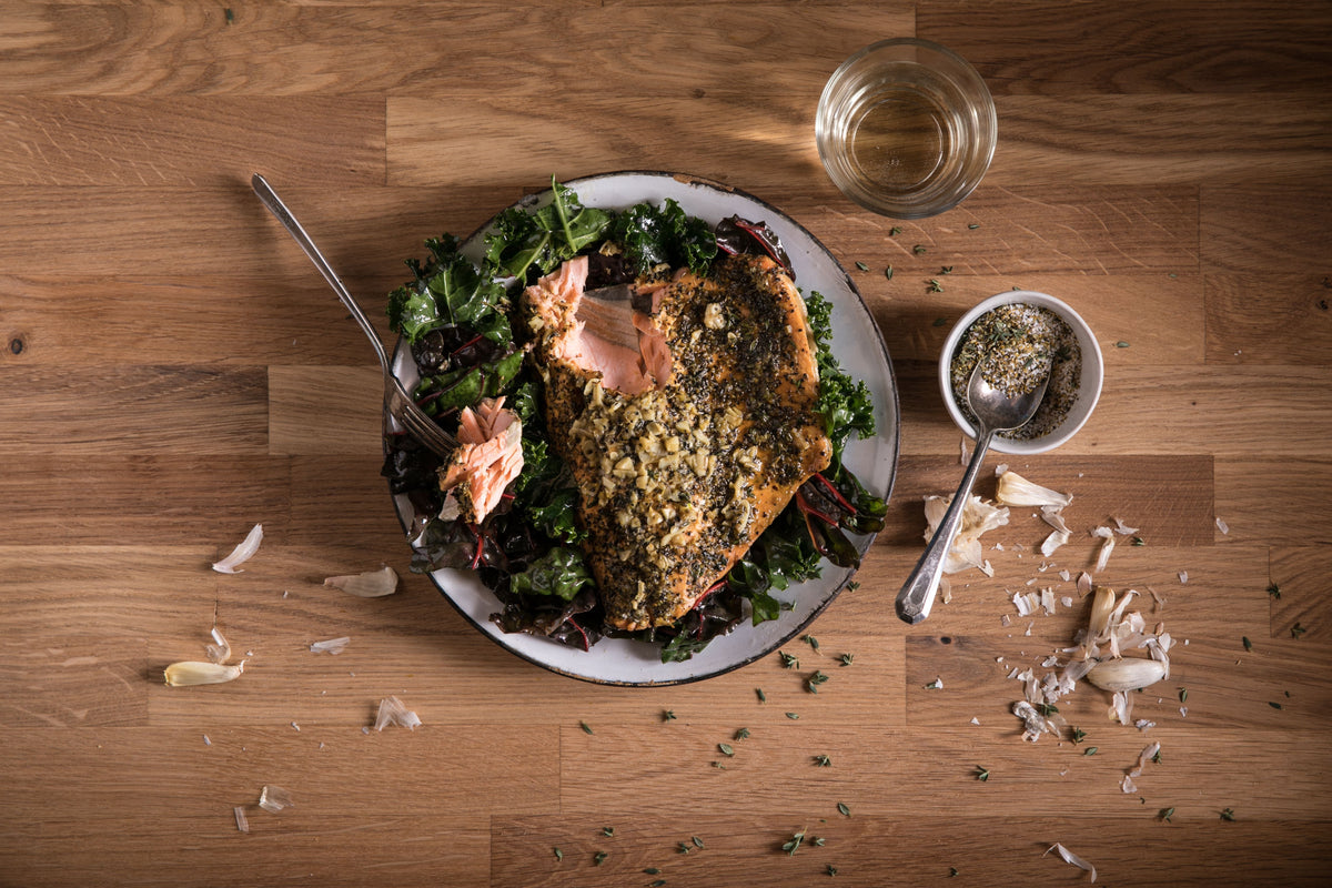 Cast-Iron Skillet Salmon Vesuvio