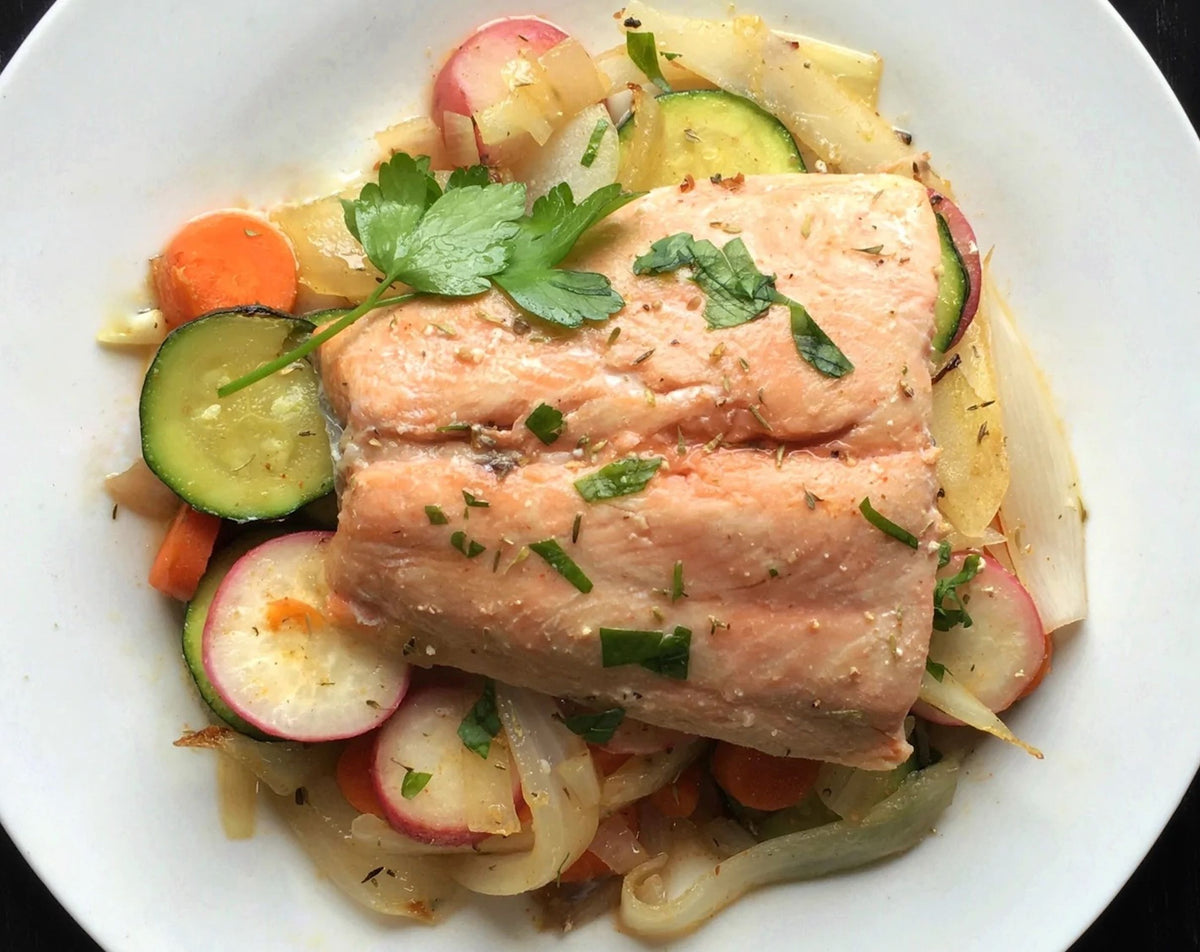 Coho Salmon with Herbed Vegetables
