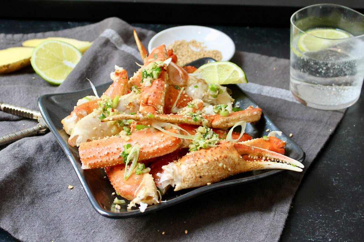 Stir-fried Crab Legs with Ginger-Scallion Butter