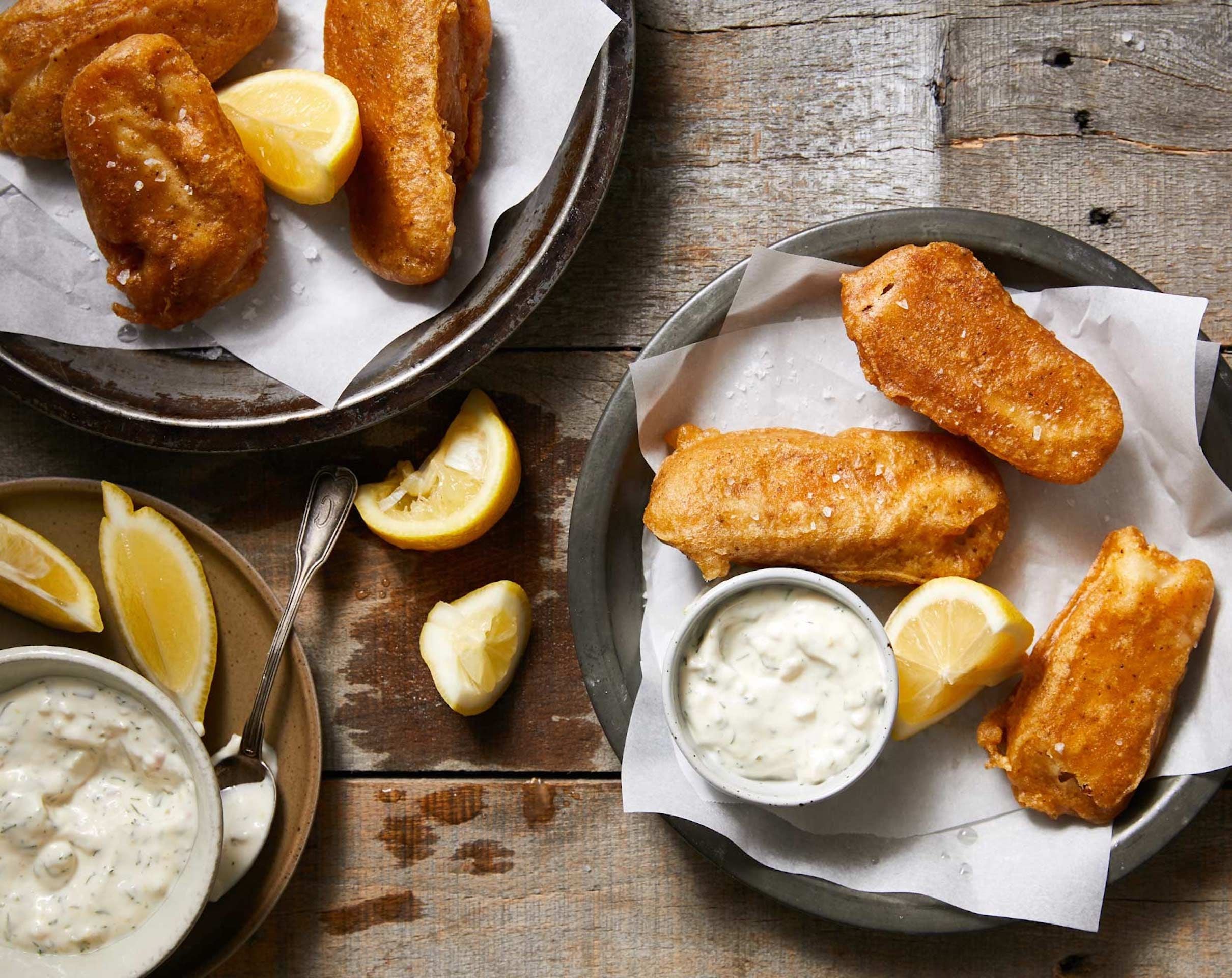 Super Crispy Fried Fish Fingers with Easy Homemade Tartar Sauce