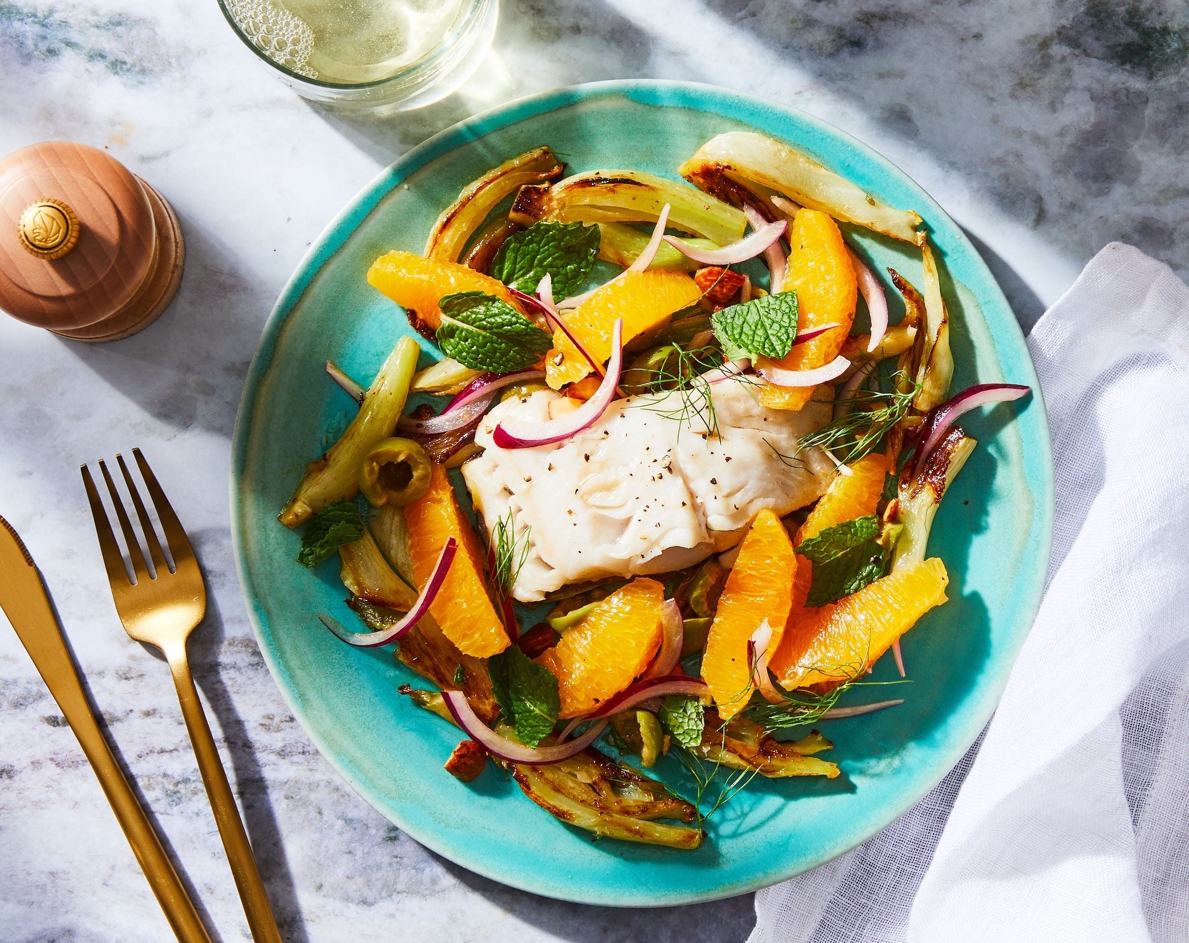 Roasted Sablefish and Fennel with Orange Vinaigrette