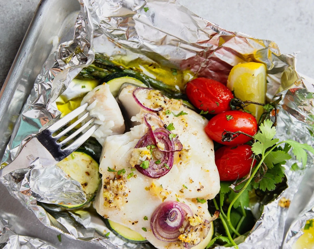 Baked Fish-In-Foil with Vegetables