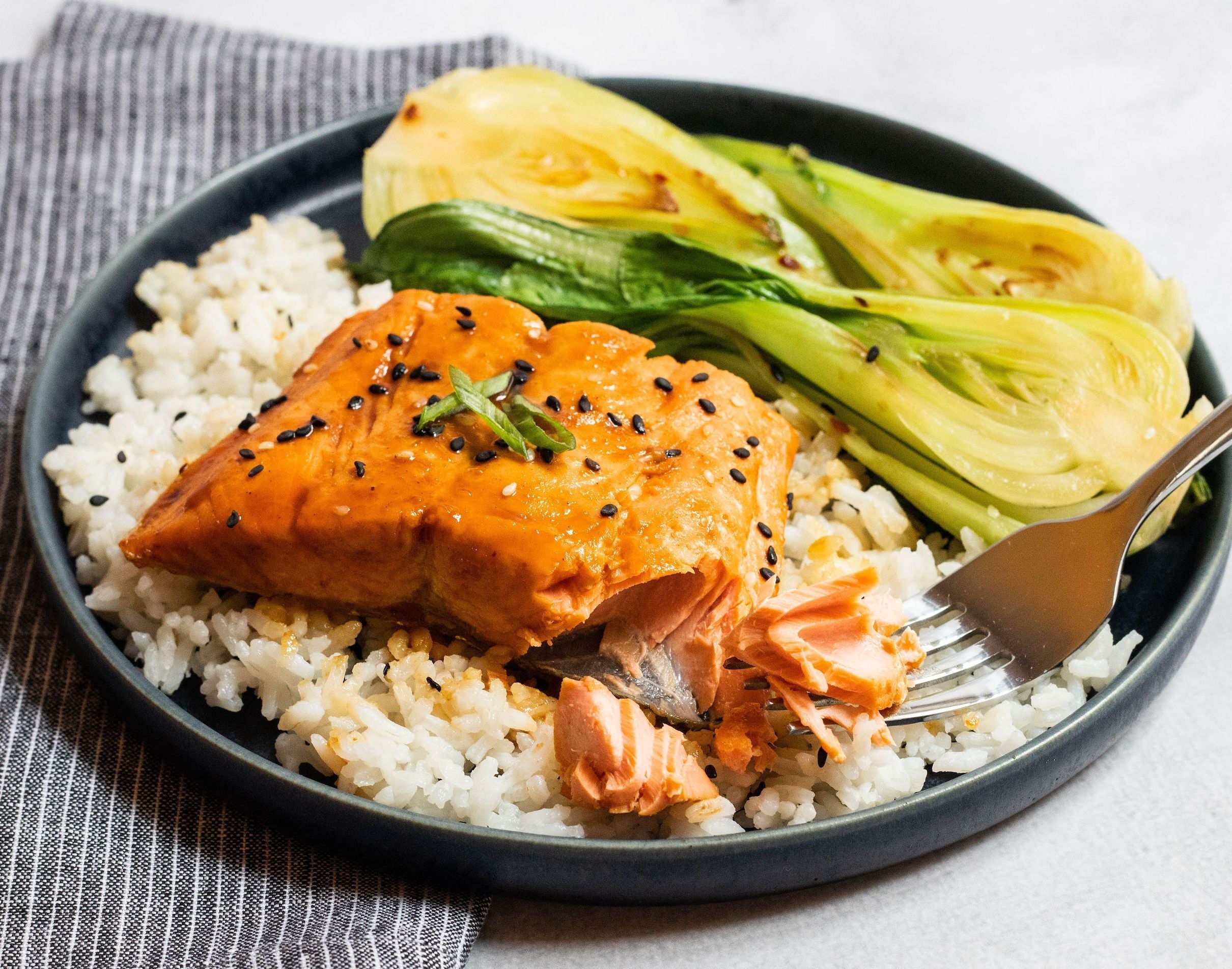 Hoisin-Glazed Coho Salmon with Bok Choy