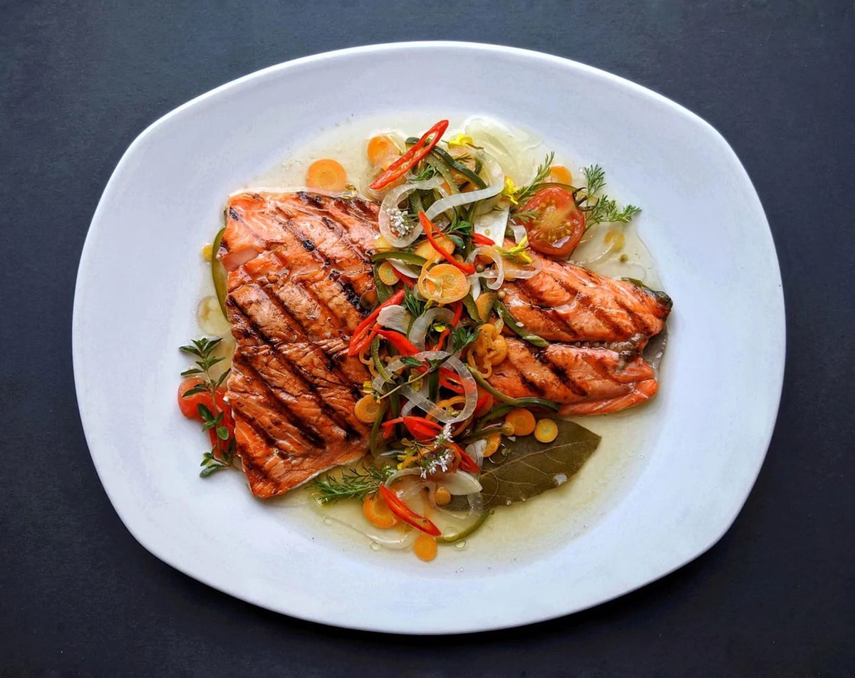 Escovitch-Style Grilled Coho Salmon