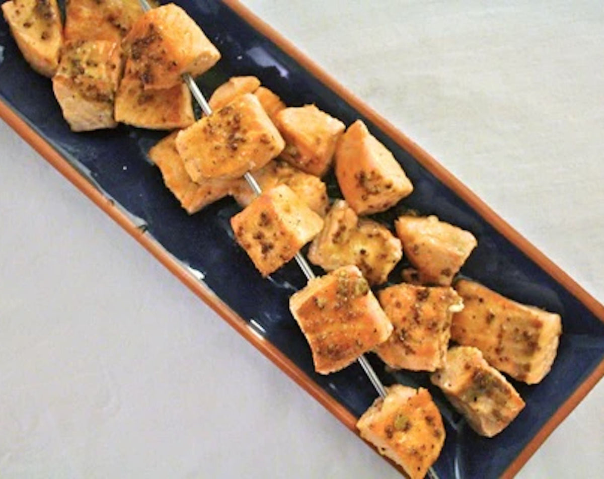 Maple-Dijon Salmon Skewers