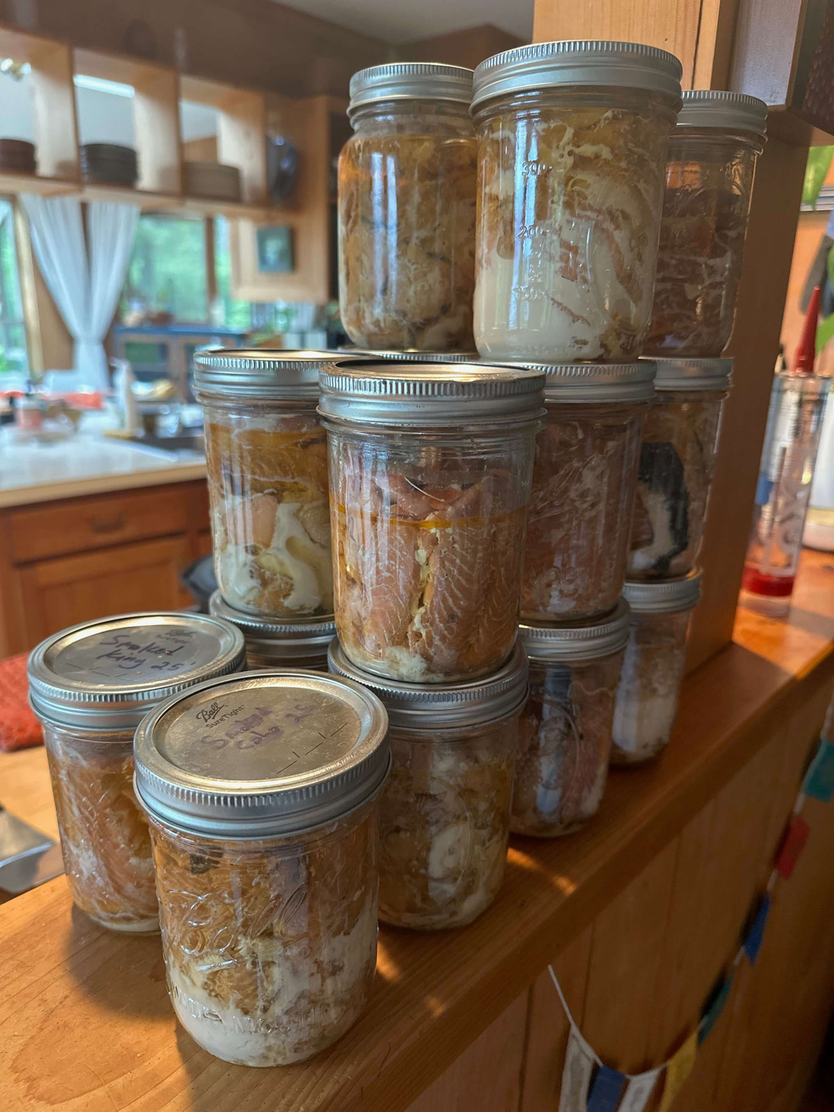 jars of smoked salmon