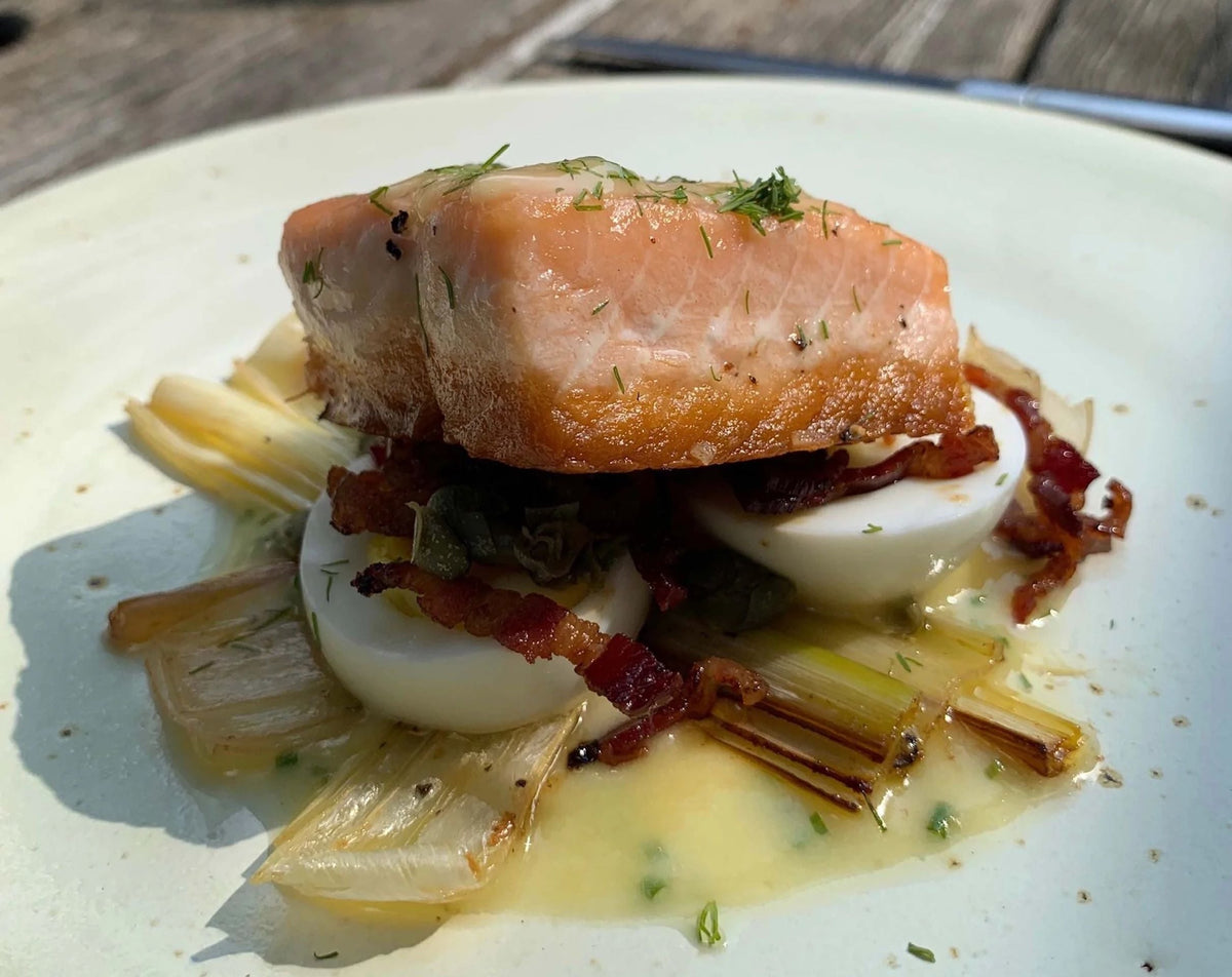 Seared King Salmon with Lemon Chive Beurre Monté