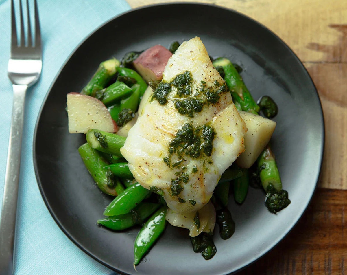 Cod Veggie Pacific Cod with Sautéed Spring Veggies Recipe - Sitka Seafood Market