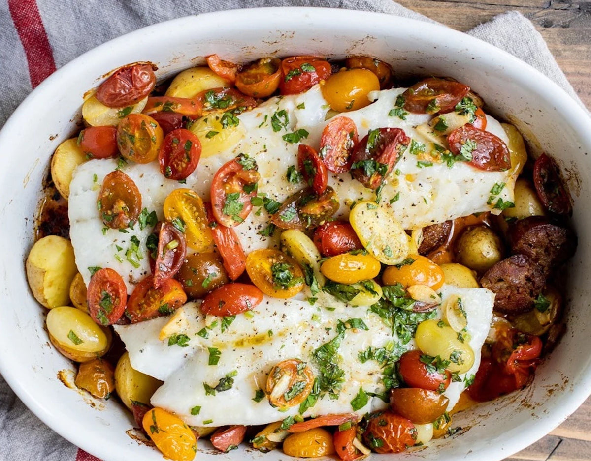 Portuguese Cod with Potatoes and Chorizo