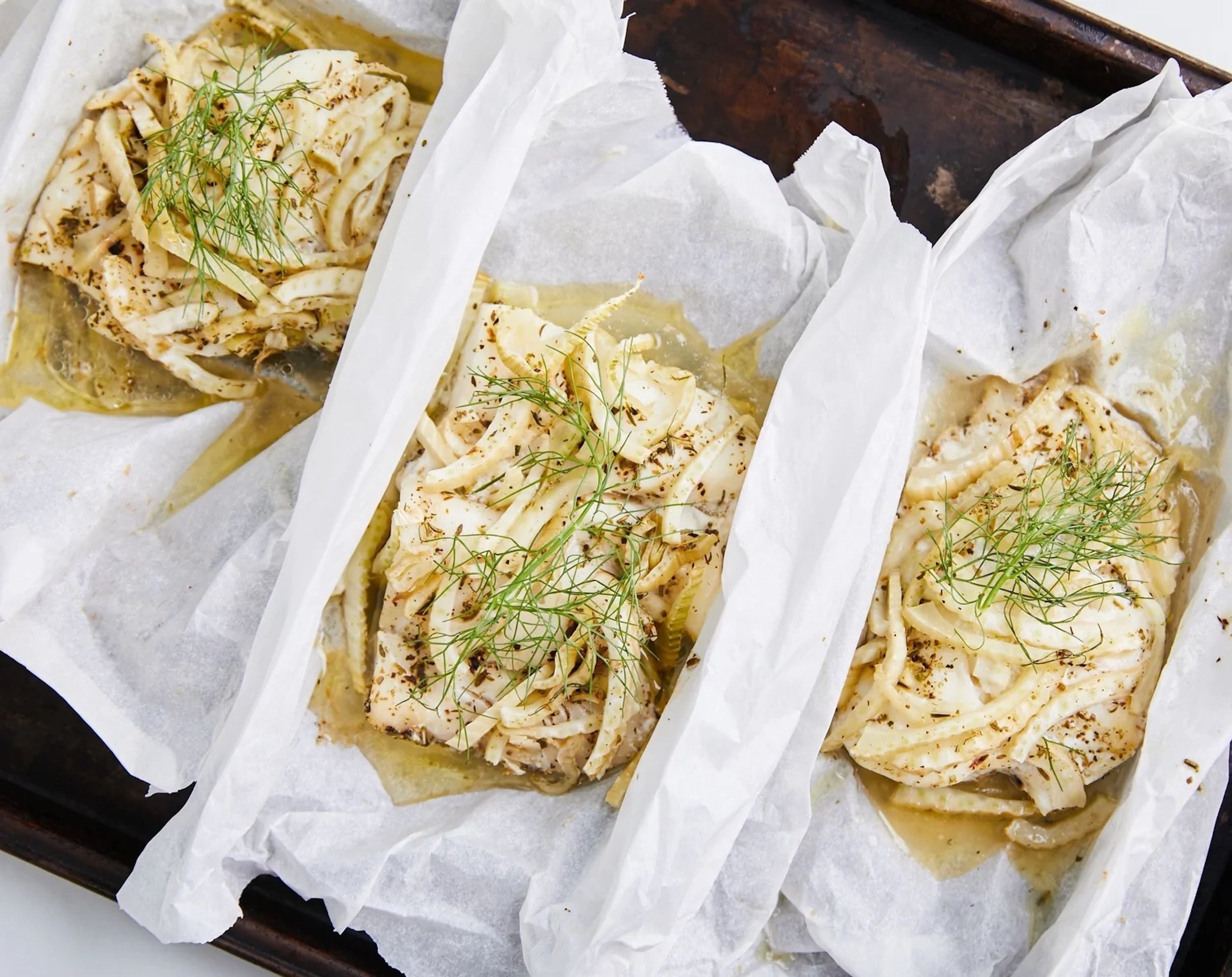 Rockfish with Fennel and Butter En Papillote