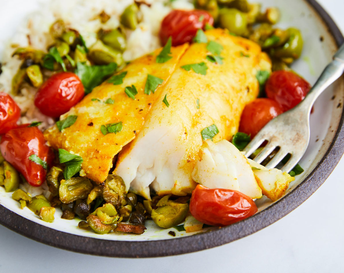 Turmeric Sablefish with Tomatoes & Capers