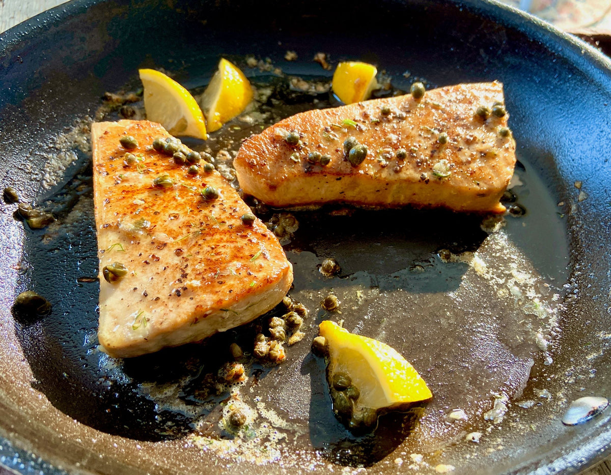 Spice-Crusted Swordfish with Capers