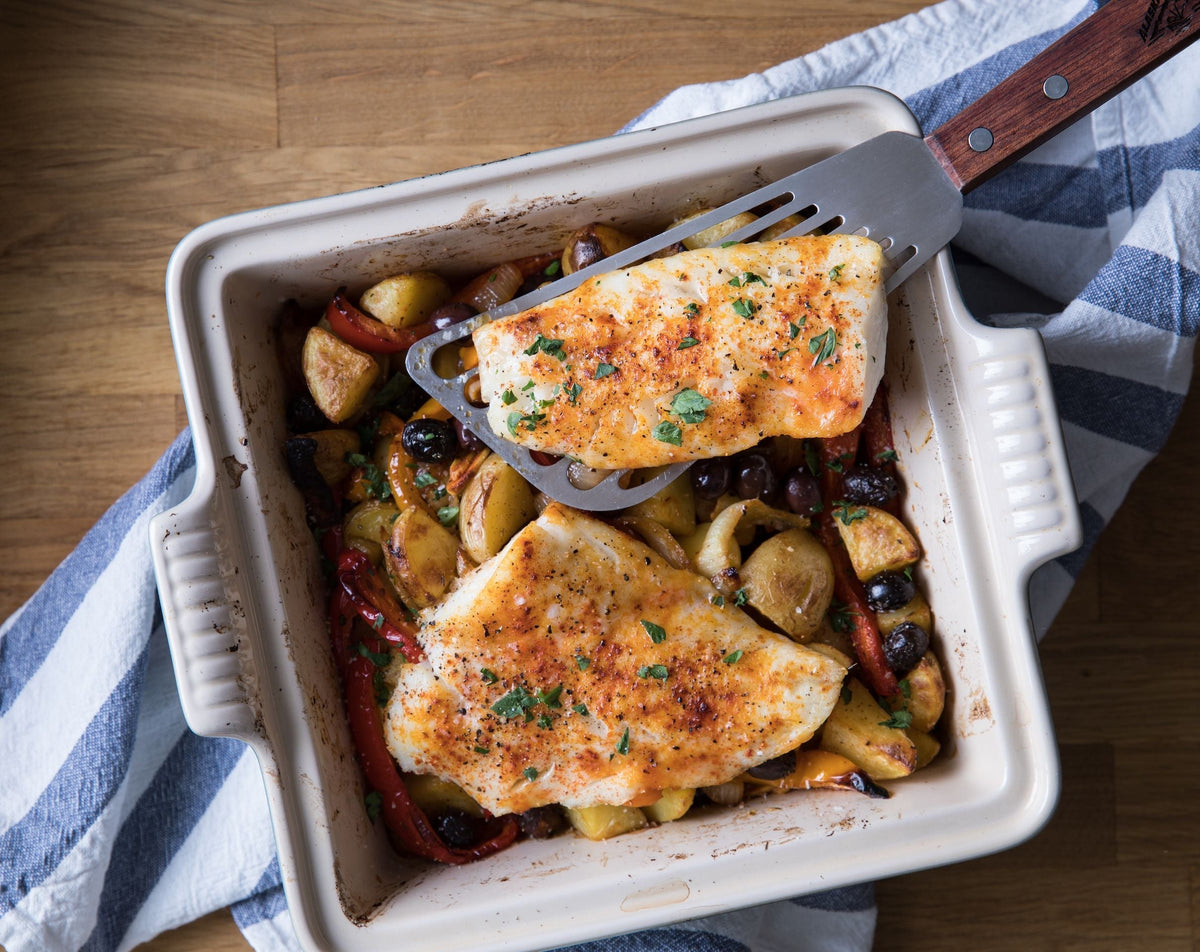 Basque Cod Basque Pacific Cod with Potatoes, Peppers & Olives Recipe - Sitka ...