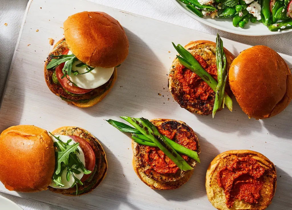 Sun-Dried Tomato & Basil Salmon Burgers