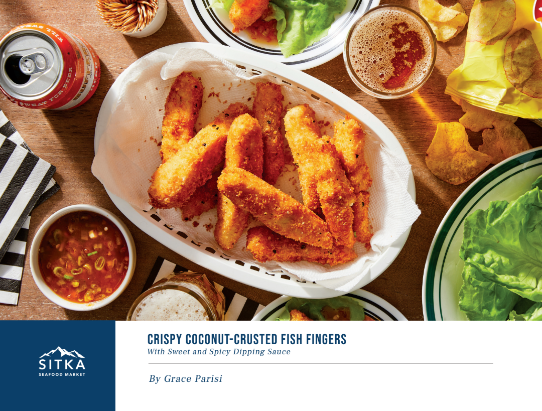 Crispy Coconut-Crusted Fish Fingers Recipe Card EA