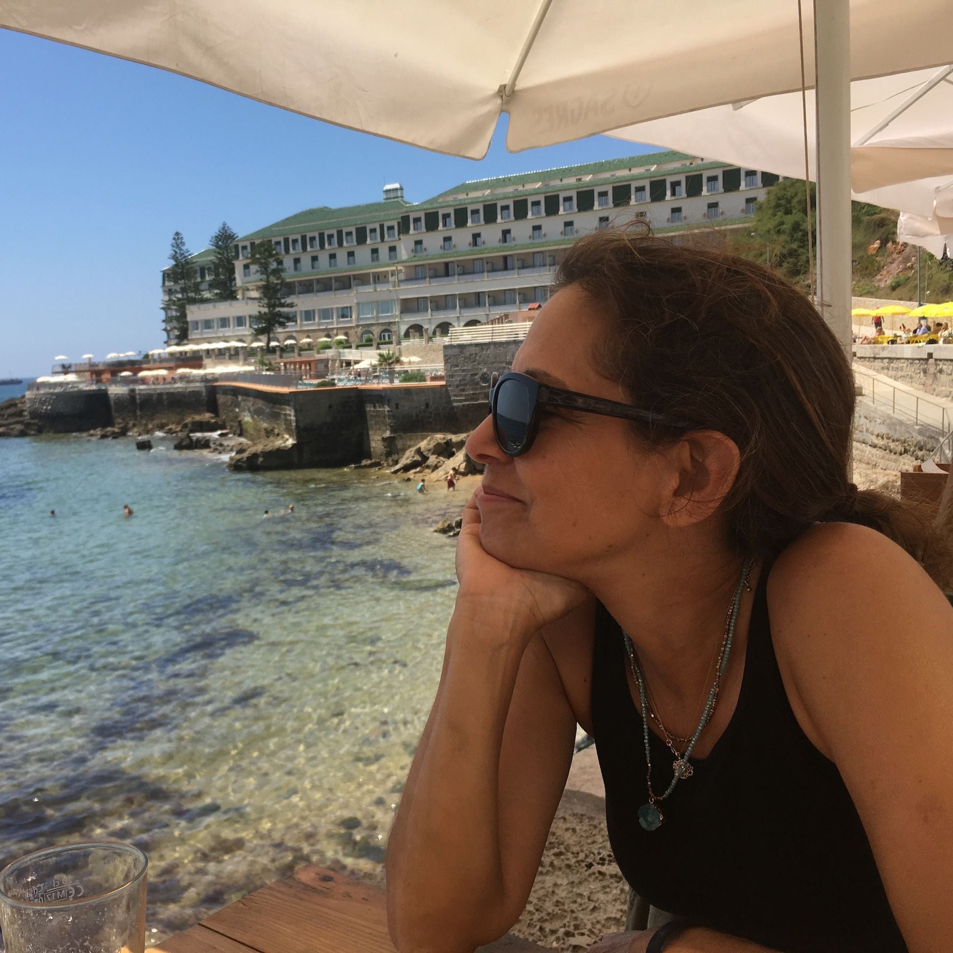 woman on Italian coast