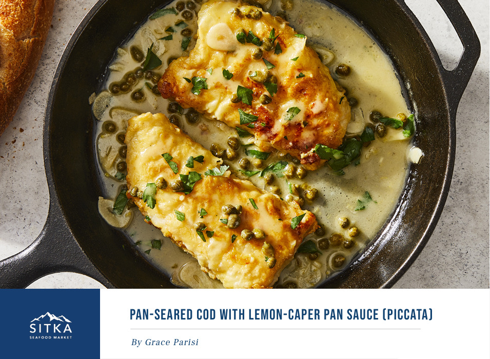 Pan Seared Cod with Lemon Caper Sauce EA